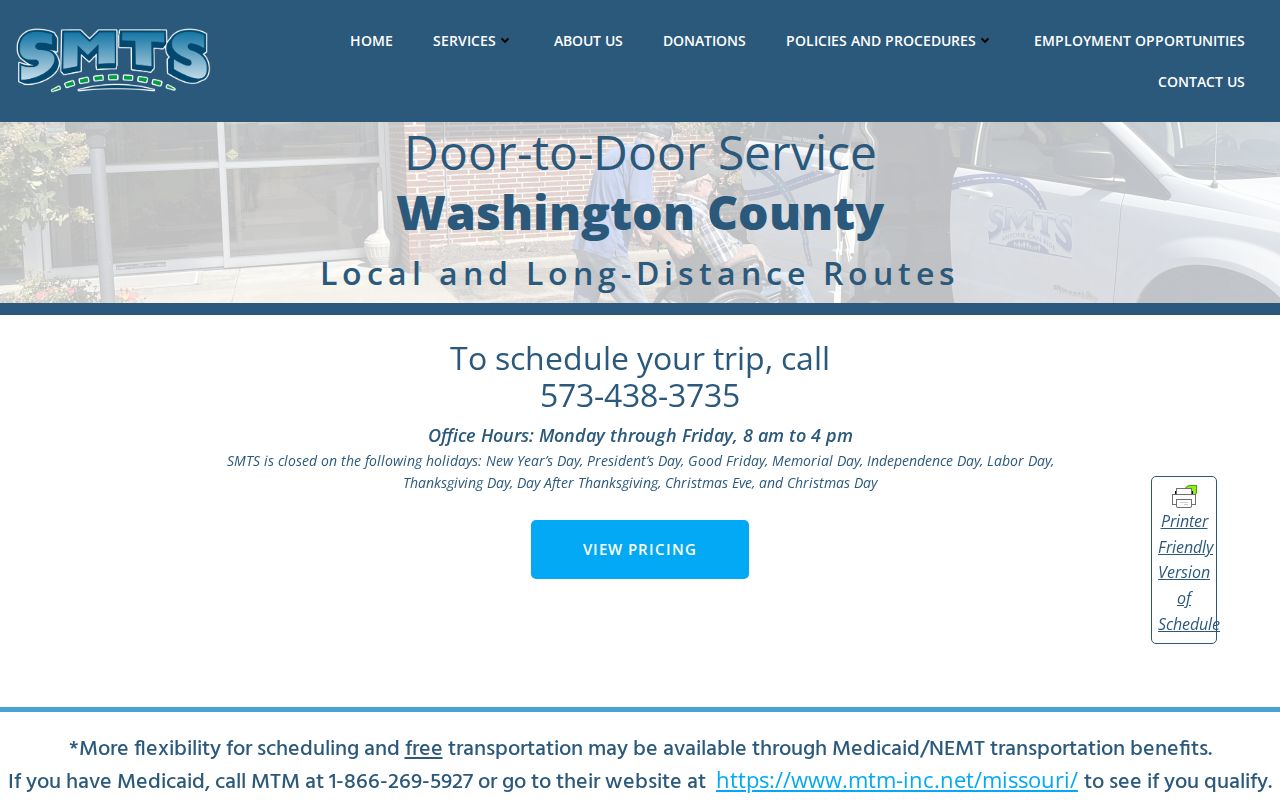 SMTS transportation options after a Washington County jail release