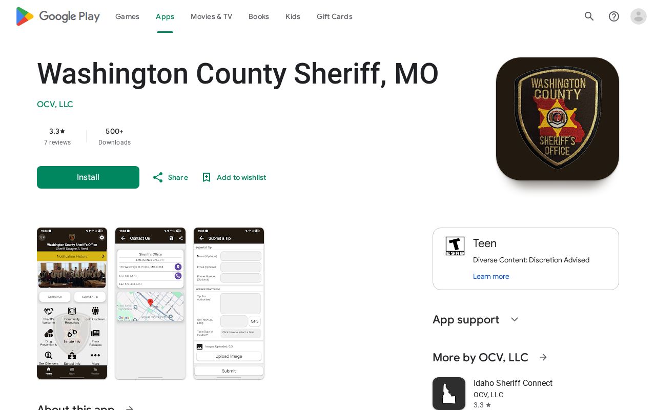 Washington County Missouri sheriff app for release information